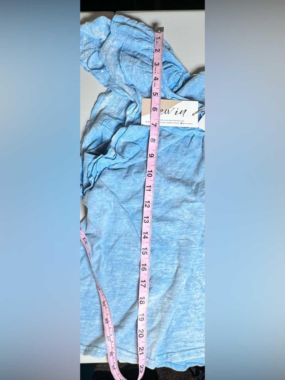 New In Light Blue Ruffle Sleeve Tank Top L - Picture 8 of 9